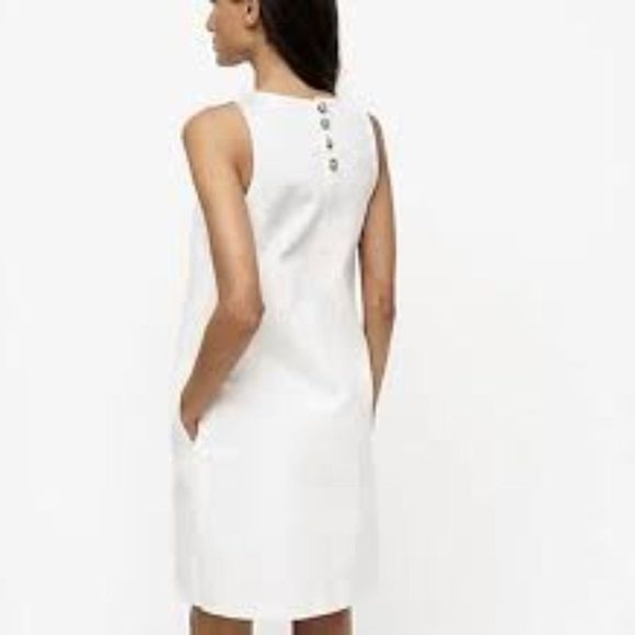J. Crew Dresses & Skirts - J. Crew White Denim Sleeveless Shift Dress with Pockets Size 20 NWT